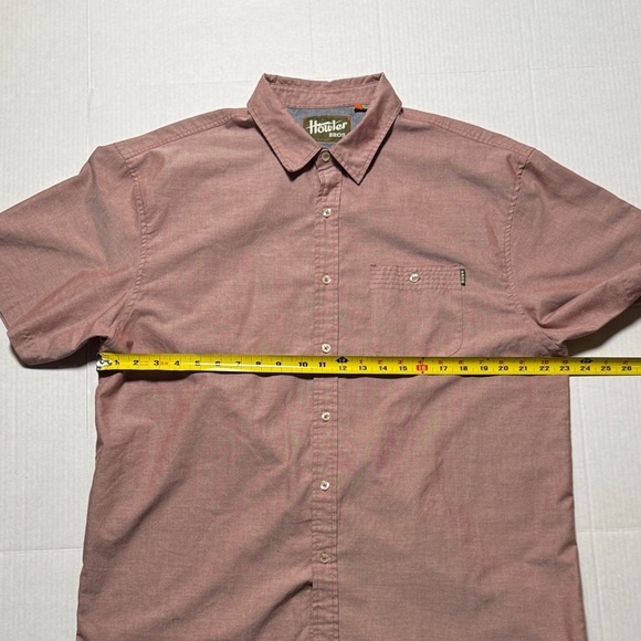 HOWLER BROS Men's Mansfield Shirt Mauve Short Sleeve Shirt Cotton‎ Blend Size XL - Picture 10 of 16